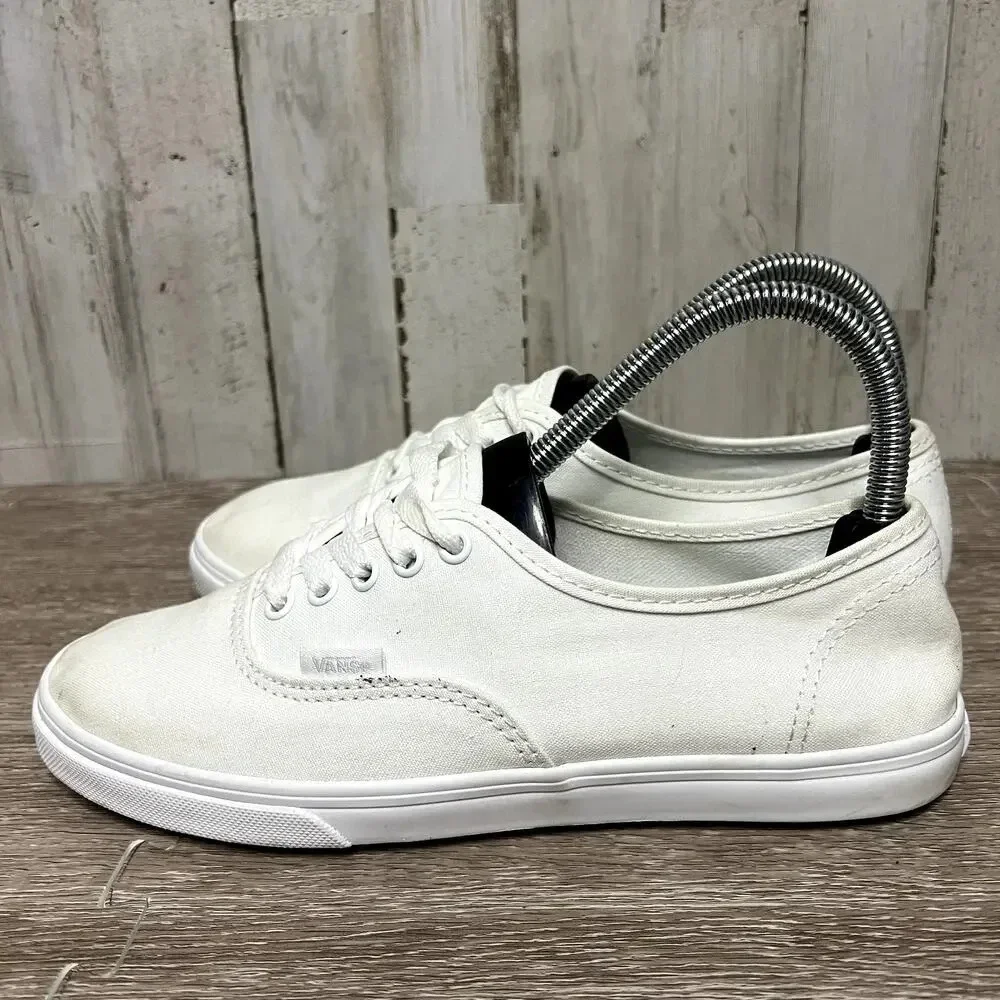 Vans Authentic Unisex Canvas Skateboarding Sneakers‎ White Mens 5/Women's 6.5